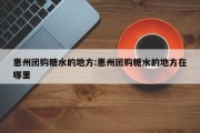 惠州团购糖水的地方:惠州团购糖水的地方在哪里