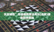 实测辅助”博乐填大坑挂怎么安装(透视)辅助软件教程