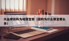 大品牌团购为啥便宜些（团购为什么便宜那么多）