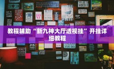 教程辅助“新九神大厅透视挂”开挂详细教程
