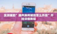 实测辅助”滕州麻将辅助怎么开挂”开挂详细教程