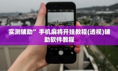 实测辅助”手机麻将开挂教程(透视)辅助软件教程