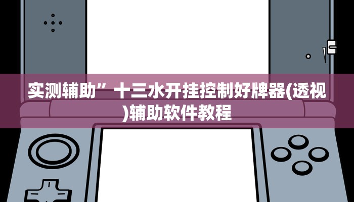 实测辅助”十三水开挂控制好牌器(透视)辅助软件教程